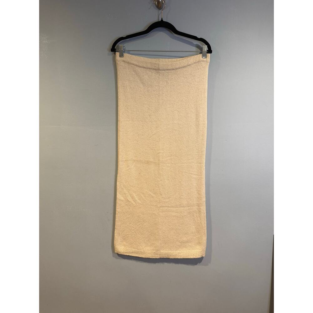 I.B. Diffusion Knit Midi Skirt Cream Silk Angora Blend Size S
